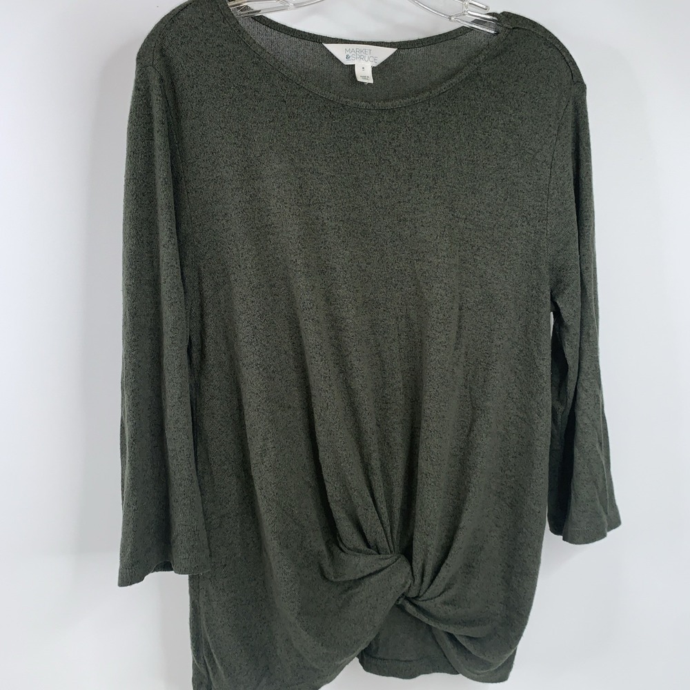Market And Spruce Women's Top M  Green 3/4 Sleeve